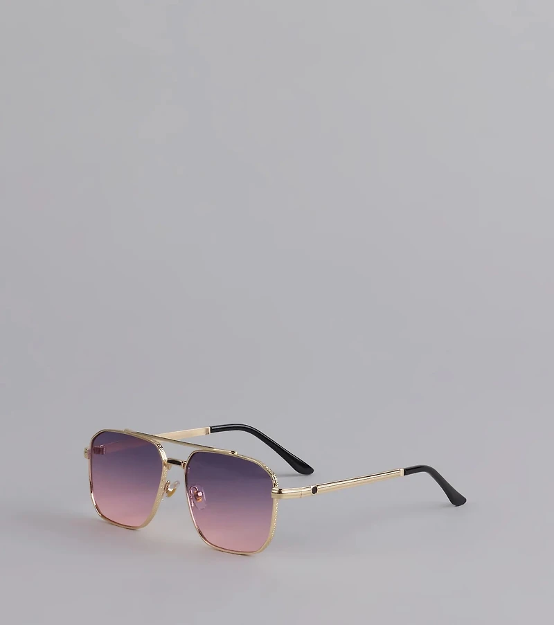 Sunset Drip Retro Aviator Sunglasses