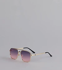 Sunset Drip Retro Aviator Sunglasses