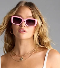 Picture This Retro Rectangle Sunglasses