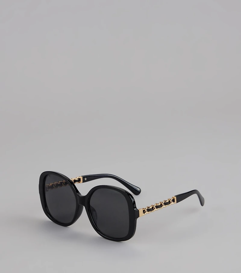 Too Glam To Care Oversized Braid Sunglasses