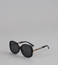 Too Glam To Care Oversized Braid Sunglasses