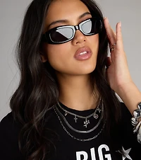 Lowkey Luxe Rectangle Frame Sunglasses