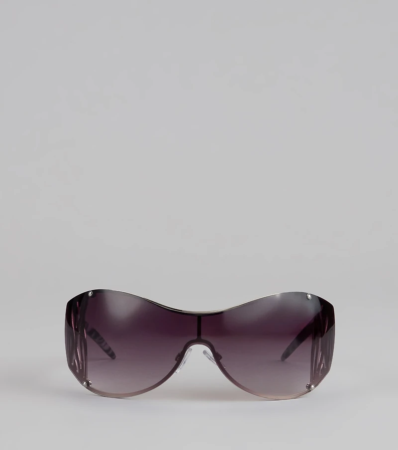 Too Bold to Block Shield Zebra Sunglasses