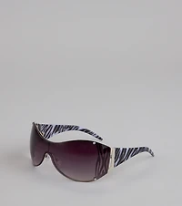 Too Bold to Block Shield Zebra Sunglasses