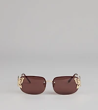 Dreamy Winged Rimless Sunglasses