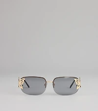 Dreamy Winged Rimless Sunglasses