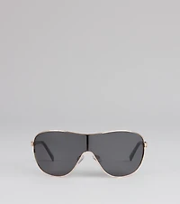 Wave Frame Oversized Shield Sunglasses