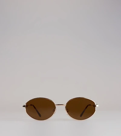 Sleek Mood Metal Oval Sunglasses