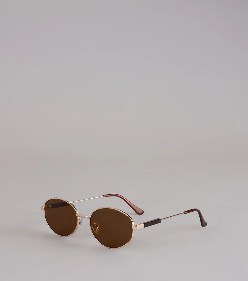 Sleek Mood Metal Oval Sunglasses