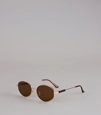 Sleek Mood Metal Oval Sunglasses