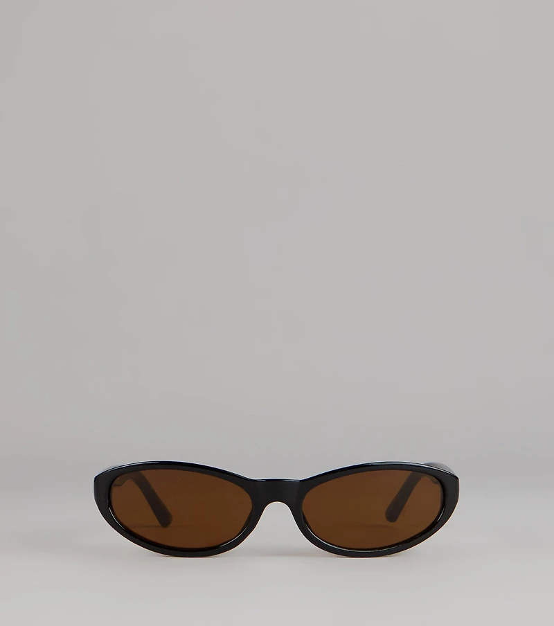 Minimalist Sleek Oval Sunglasses