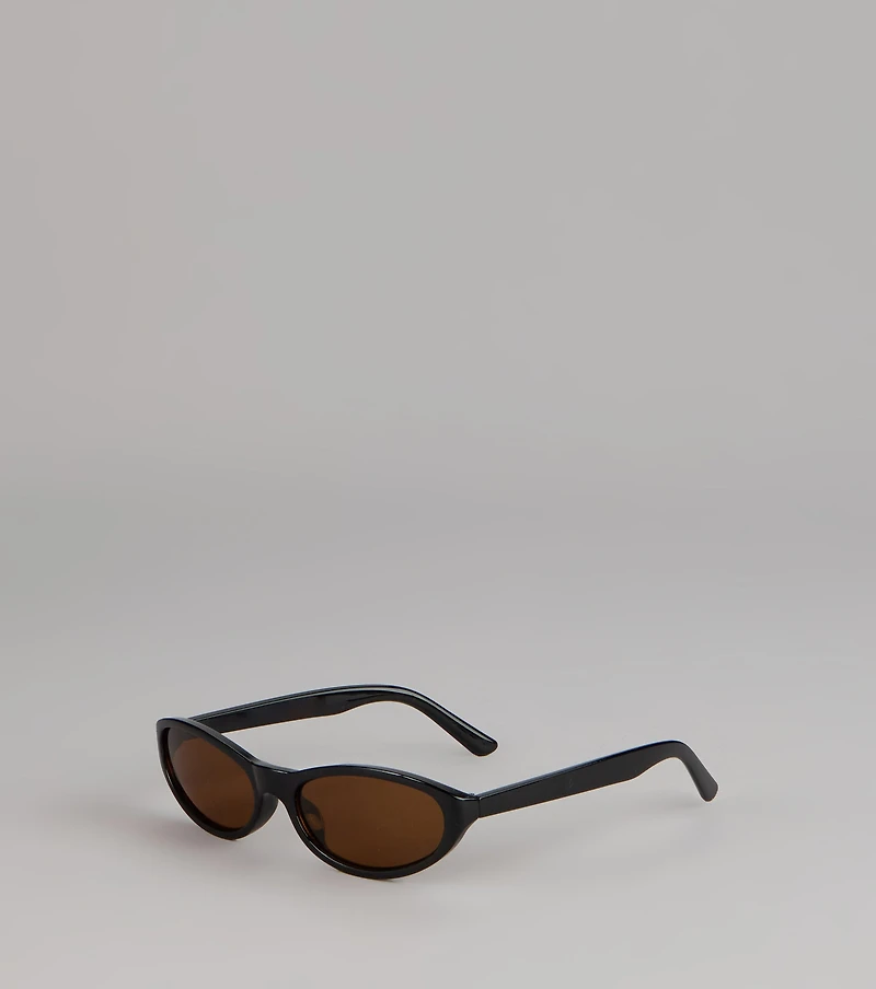 Minimalist Sleek Oval Sunglasses