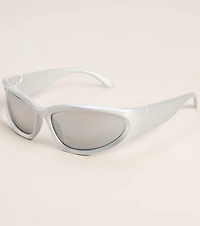 Sleek Attitude Curved Square Sunglasses