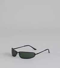 Sleek Confidence Curved Rectangle Sunglasses