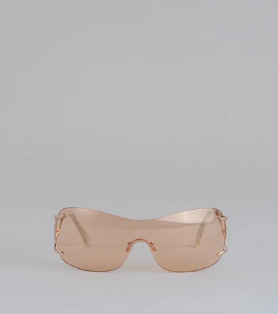 It Girl Energy Rimless Shield Sunglasses