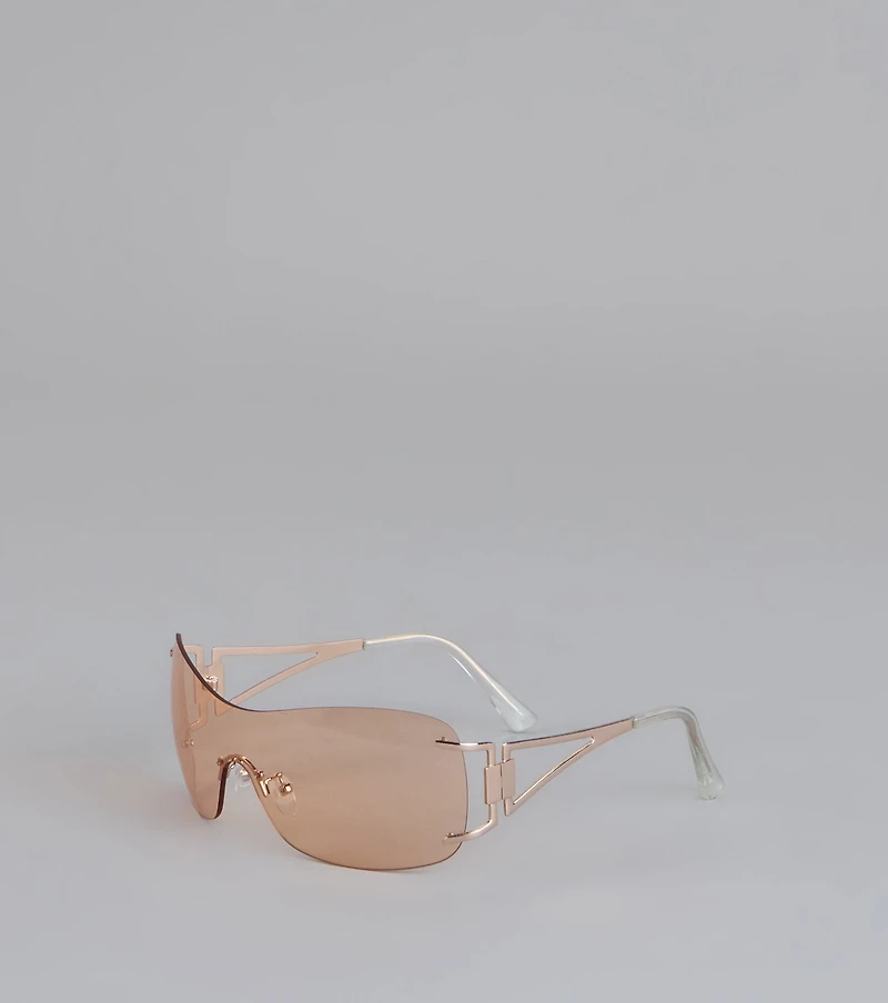 It Girl Energy Rimless Shield Sunglasses