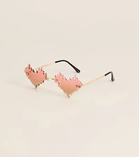 Hotter Than Plans Flame Rimless Sunglasses