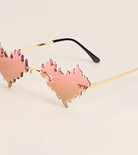 Hotter Than Plans Flame Rimless Sunglasses
