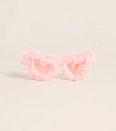Love at First Look Faux Fur Heart Sunglasses