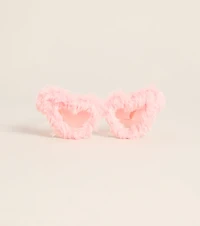 Love at First Look Faux Fur Heart Sunglasses