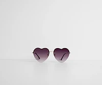 Heart Eyez Rimless Sunglasses