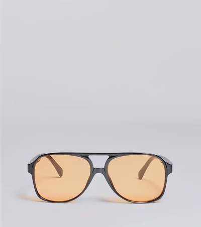 Retro Look Flat Aviator Sunglasses