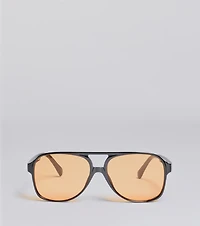 Retro Look Flat Aviator Sunglasses