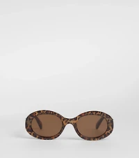 Trendsetter Leopard Print Oval Sunglasses