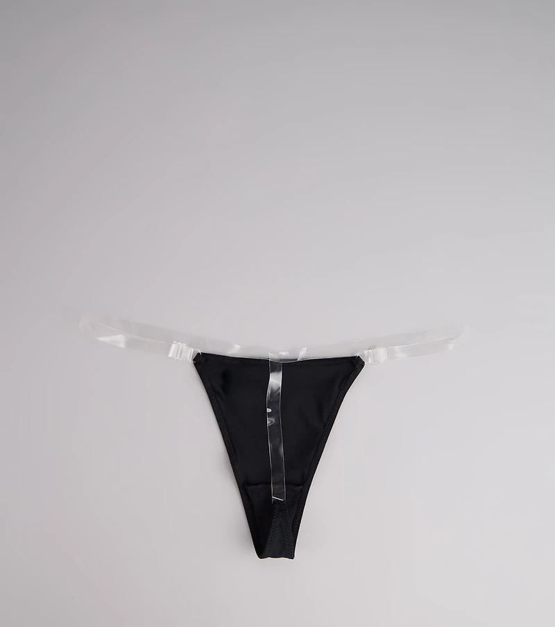 Barely There Clear Strap Thong
