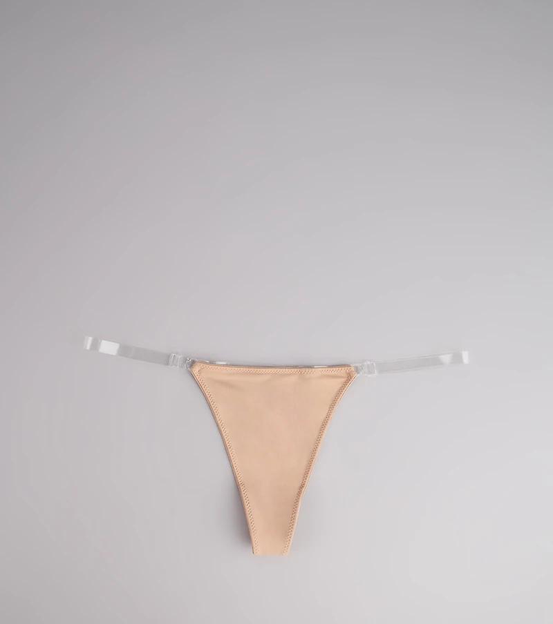 Barely There Clear Strap Thong