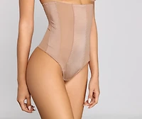 Mesh Insert High Waist Shaper Thong