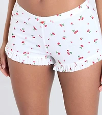 Sweet Pickings Cherry Print Knit Pajama Shorts