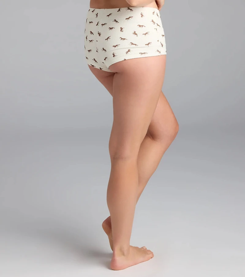 Home On The Range Horse Print Pajama Shorts
