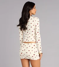 Sweet Talk Rose Print Pajama Top