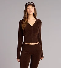 Cozy Girl Chenille Knit Zip-Up Hoodie