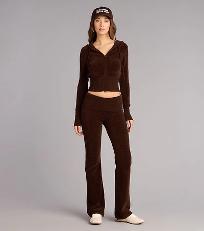 Cozy Girl Chenille Knit Flare Pants