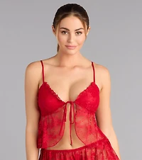 Ruffle Me Darling Lace Camisole Top