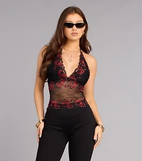 After Hours Lace Tie-Back Top