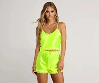 Lace And Satin Intimates Set