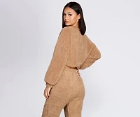 Cozier Than Ever Sherpa PJ Top
