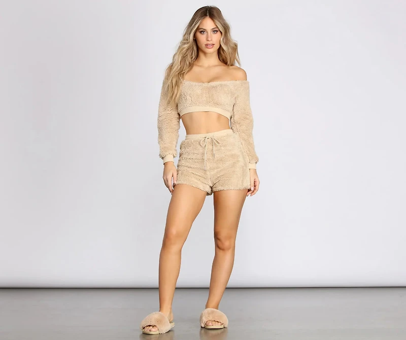 Sherpa Lounge Drawstring Shorts