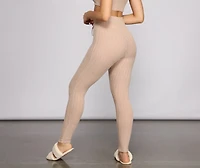 Effortlessly Chic Ribbed Pajama Leggings