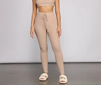 Effortlessly Chic Ribbed Pajama Leggings