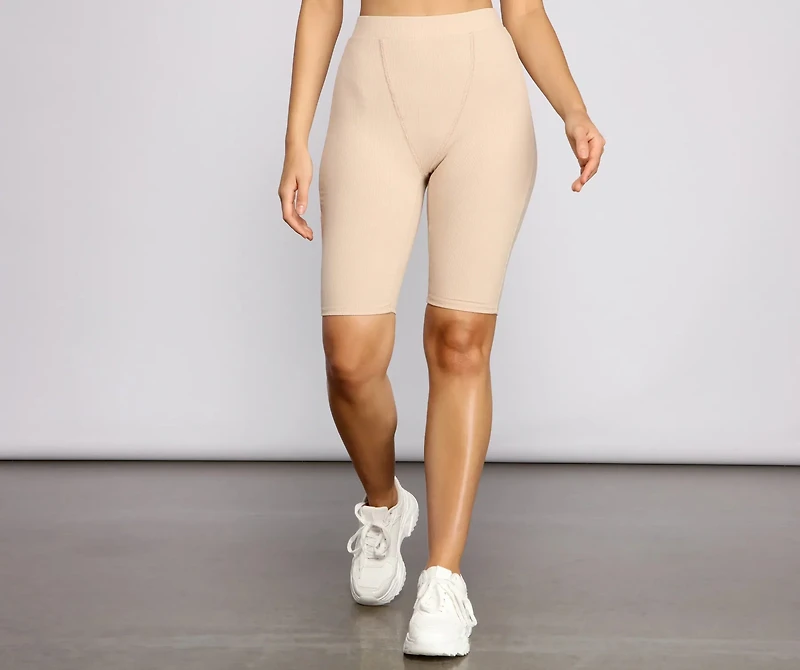 Ribbed Pajama Biker Boxer Shorts