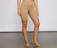 Chic And Seamless Ribbed Biker Shorts