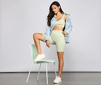 Chic And Seamless Ribbed Biker Shorts