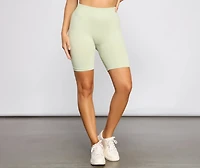 Chic And Seamless Ribbed Biker Shorts