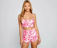 Glam Money Cropped Pajama Cami