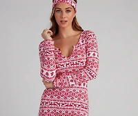 Wish List Fair Isle Cozy Onesie And Headband Set