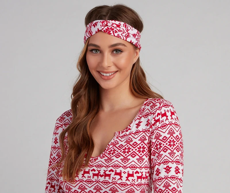 Wish List Fair Isle Cozy Onesie And Headband Set